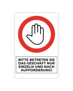 Fertigschild - Einzeln betreten