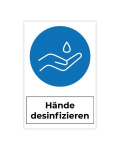 Fertigschild - Hände desinfizieren